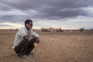 A man receives warning about the return of rains in the Somali Region of Ethiopia