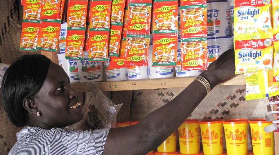 Jacinta runs a trader shop in the village of Nachukui, Kenya