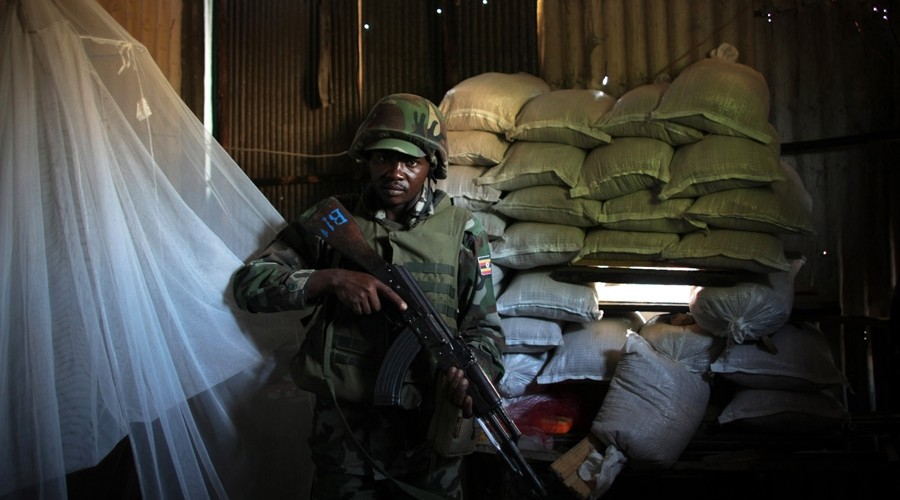 A Ugandan soldier serving with AMISOM in Mogadishu, November 2011