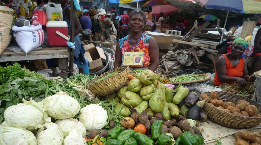 A fresh food vendor in Haiti