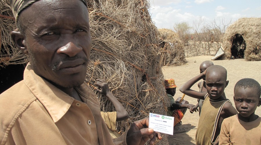 A beneficiary of Oxfam's emergency cash transfer program in Loruth, Turkana