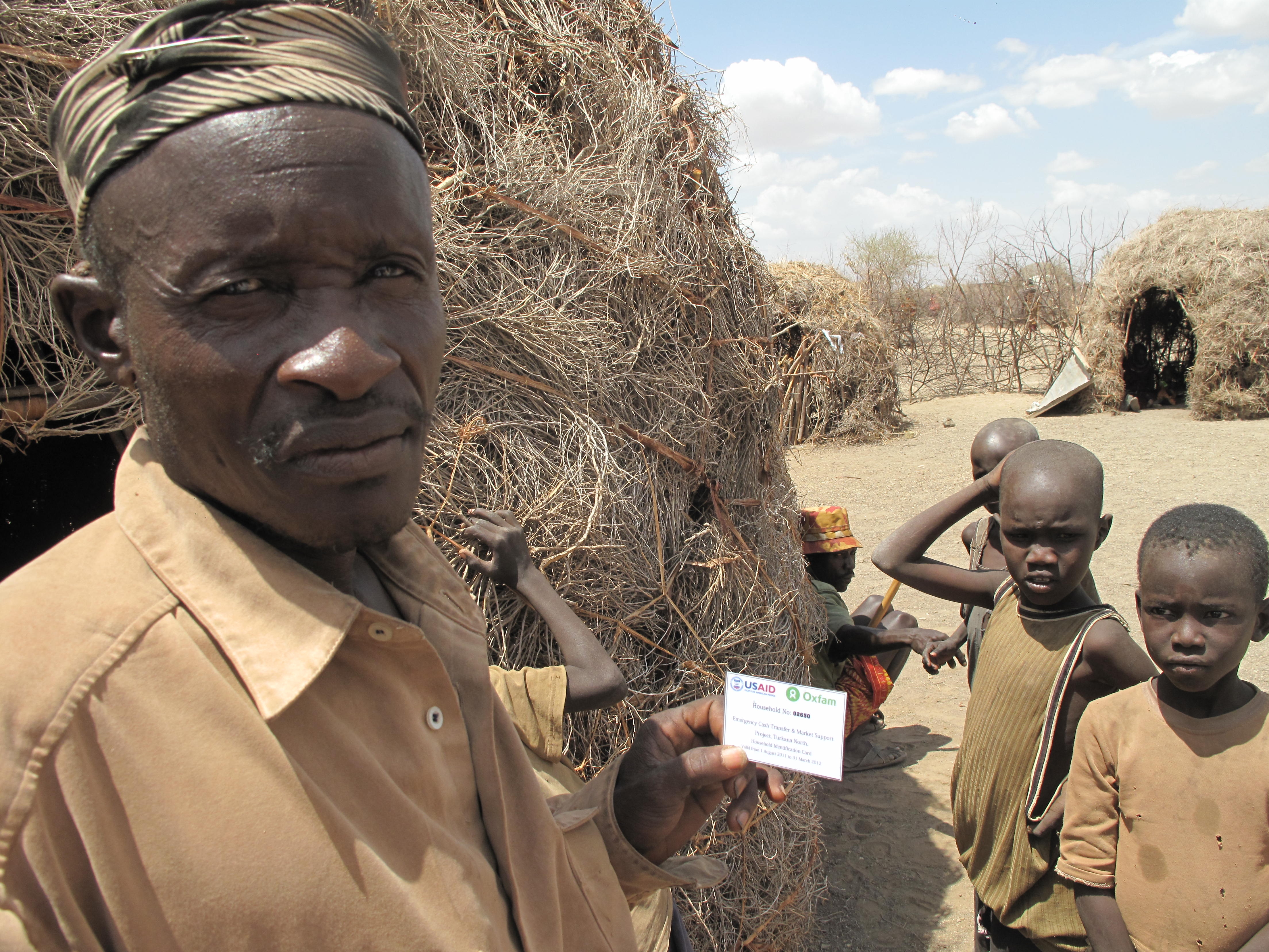 A beneficiary of Oxfam's emergency cash transfer program in Loruth, Turkana