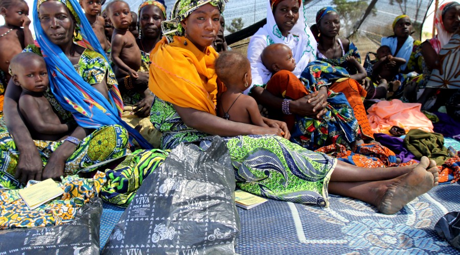 Mothers wait to be seen in a therapeutic feeding centre in Maradi Region, Niger