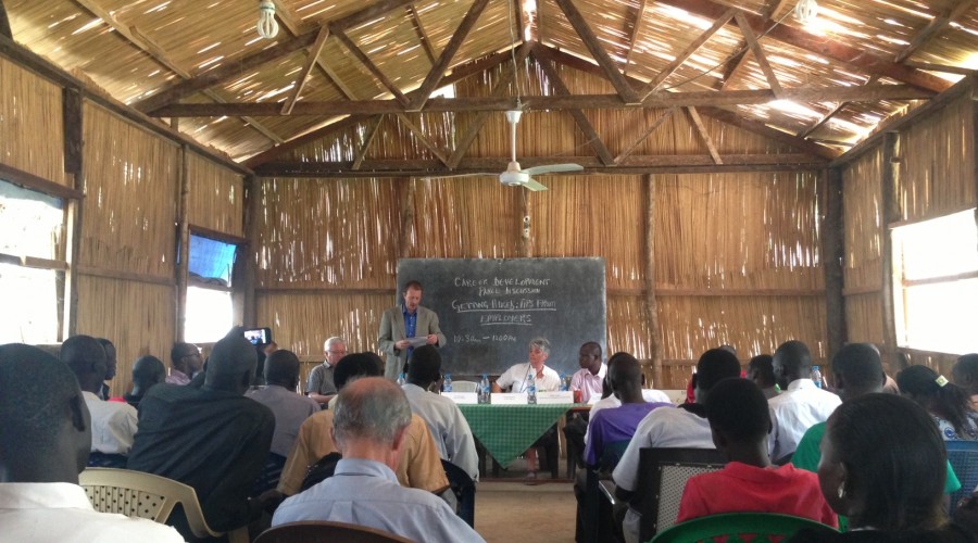 NGO Secretariat Policy Focal Point in a panel discussion with university students in Juba