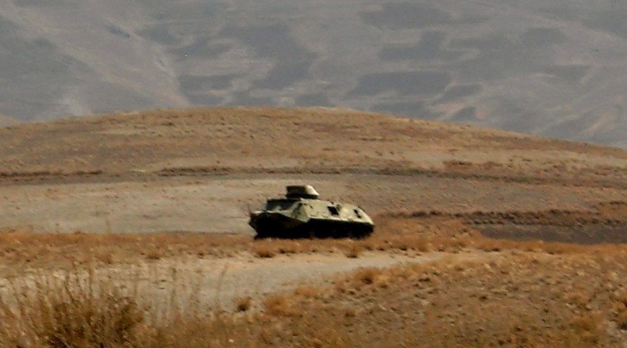 Taliban armoured personnel carrier passing through Wardak Province, Afghanistan