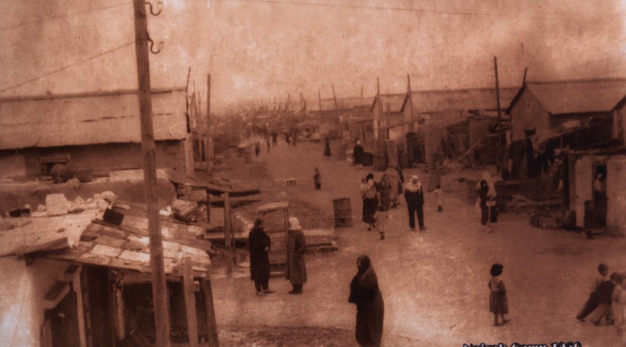 Palestinian refugees in Al-Nayrab camp, Syria, 1950