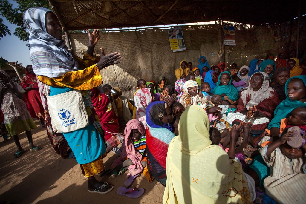 WFP food distribution center for IDPs in North Darfur