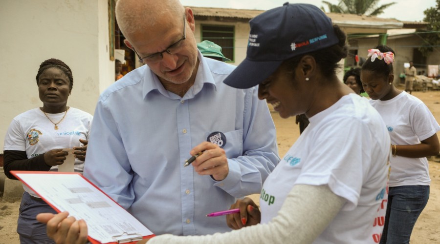 Discussing Ebola in Greater Monrovia, Liberia
