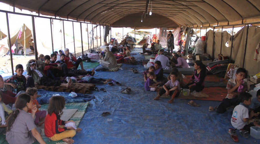 Iraqi Yazidi refugees in Newroz camp