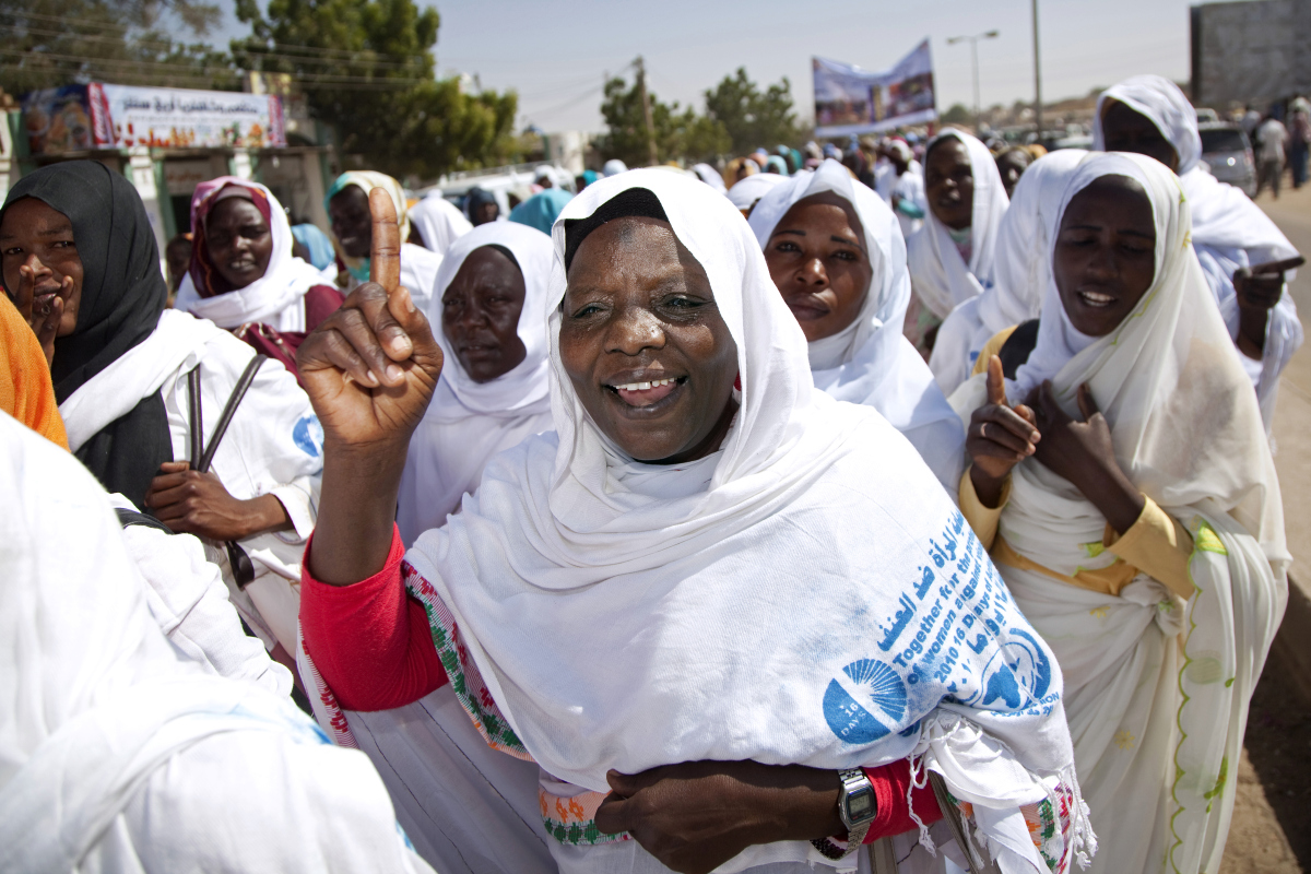 Women in El Fasher, Darfur march in campaign against gender-based violence