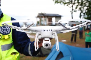 A flying drone used to help identify areas worst-hit by the 2015 Nepal earthquake