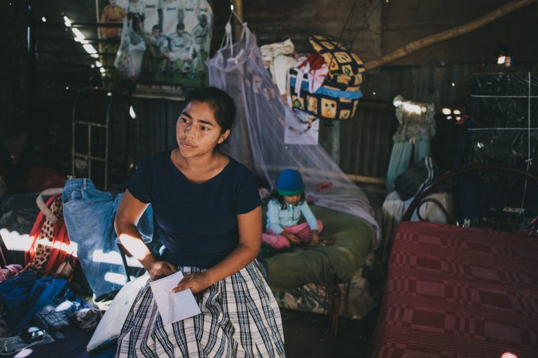 A Salvadoran family living in a displaced community.