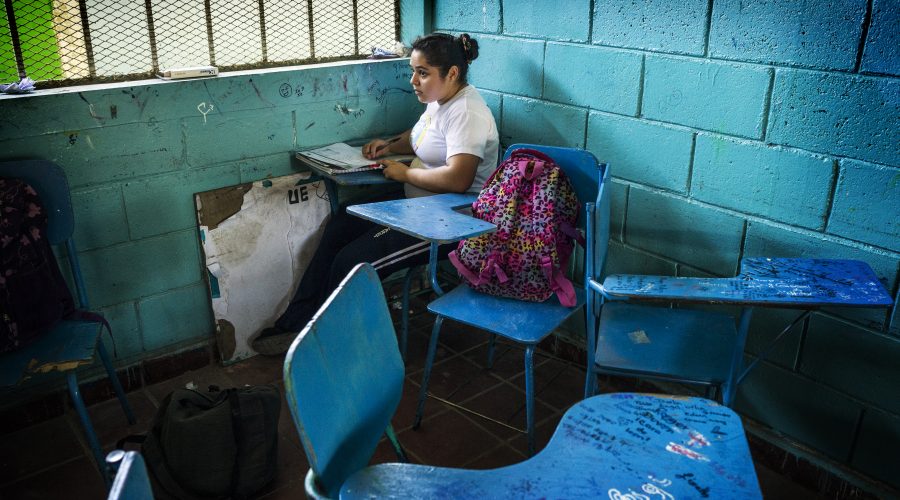 San Pedro Sula, Rivera Hernandez neighbourhood. Some students stop attending school because of threats from criminal gangs.