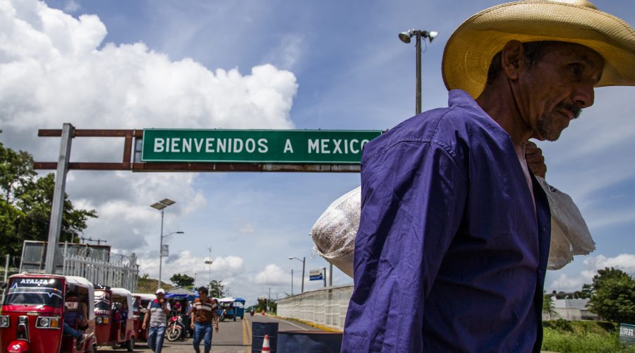 Official border point from Guatemala to Mexico. Guatemala is a gateway for refugees fleeing Central America and heading north to the United States.