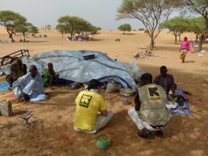 IRC Niger staff working with newly displaced people to better understand their situation and needs, June 2016, Diffa, Niger.