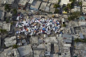 Haitians set up impromptu tent cities through the capital after an earthquake rocked Port-au-Prince, 2010.