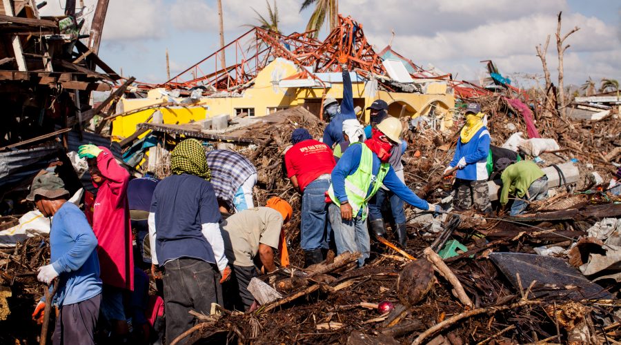 Typhoon Yolanda flattened thousands of houses in the eastern city of Tacloban, Philippines, 2013.