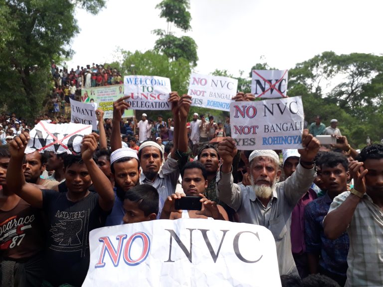 Rohingya refugees raise their demands to UN Security Council delegation.