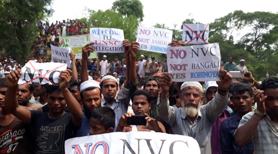 Rohingya refugees raise their demands to UN Security Council delegation.