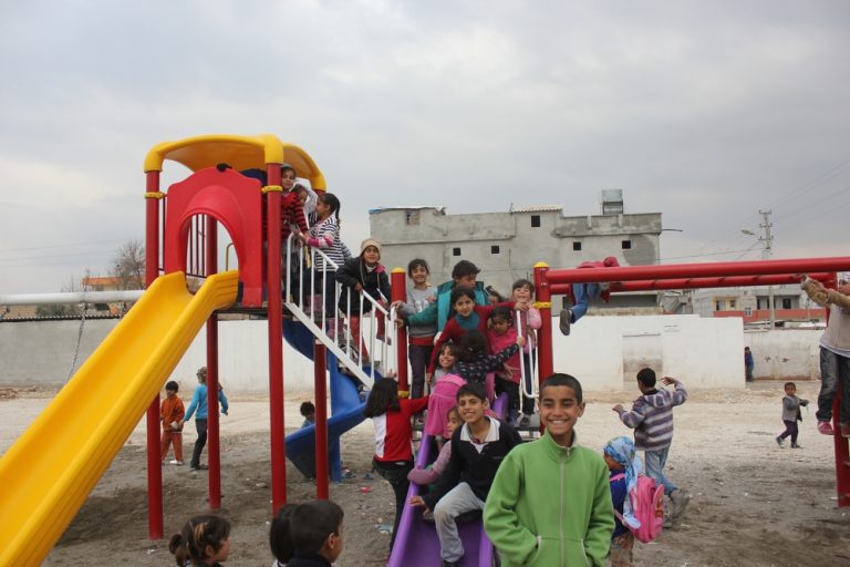 Children playing at Akcakale Municipality Camp, Turkey