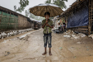 With monsoon rains unleashing floods and landslides in Bangladesh, Rohingya refugees are urgently working to secure their shelter in Cox's Bazar District.