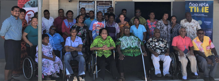 Members of the Fiji Disabled People’s Federation sub-national DRR resource teams during their training in Suva, Fiji. Credit: Pacific Disability Forum