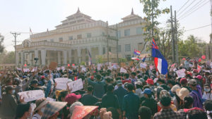 Protest against military coup (9 Feb 2021, Hpa-An, Kayin State, Myanmar)