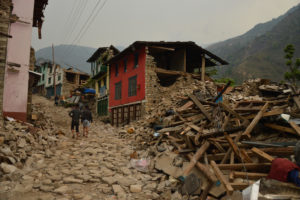 Aftermath of the 2015 earthquake in Nepal.