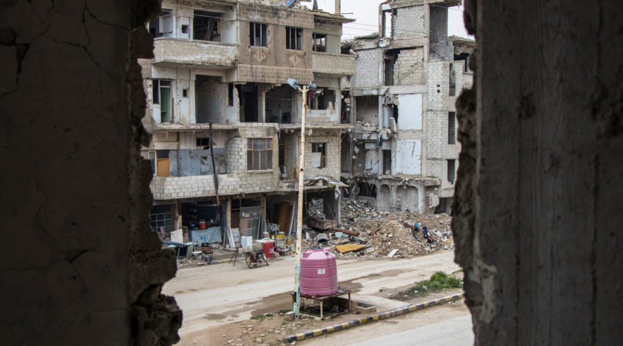 Harasta in the governorate of Rural Damascus, Syria.