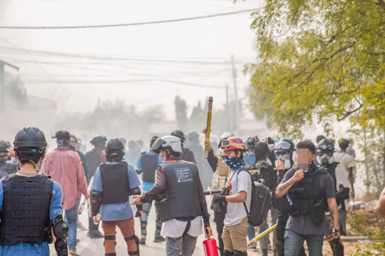 Anti-government protesters in Myanmar