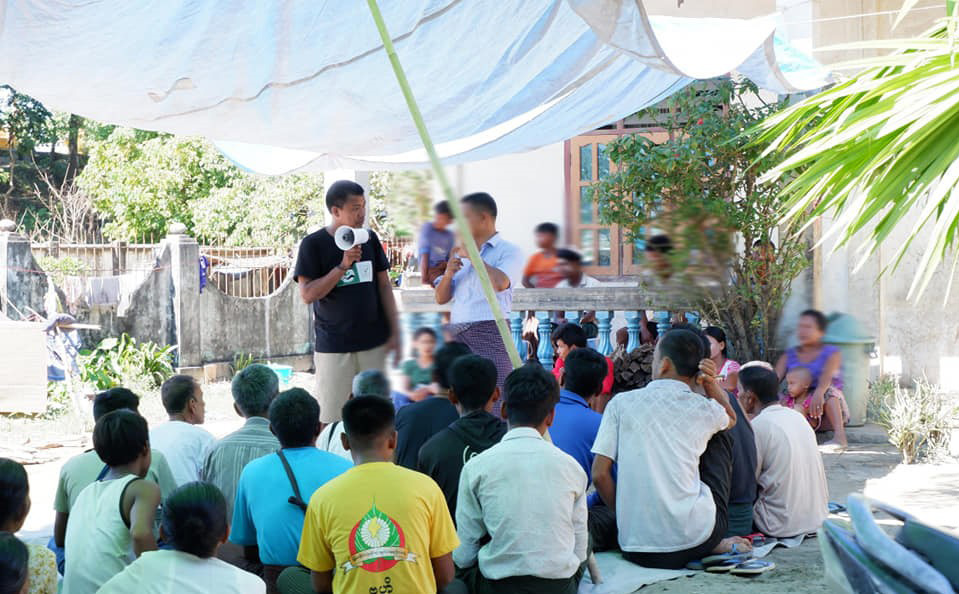 Rakhine Youth New Generation Network (RYNGYN) conducting community consultations in Rathedaung.