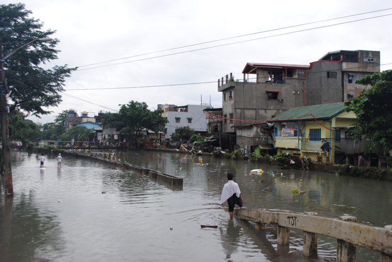 Flood damage in Manila, Philippines