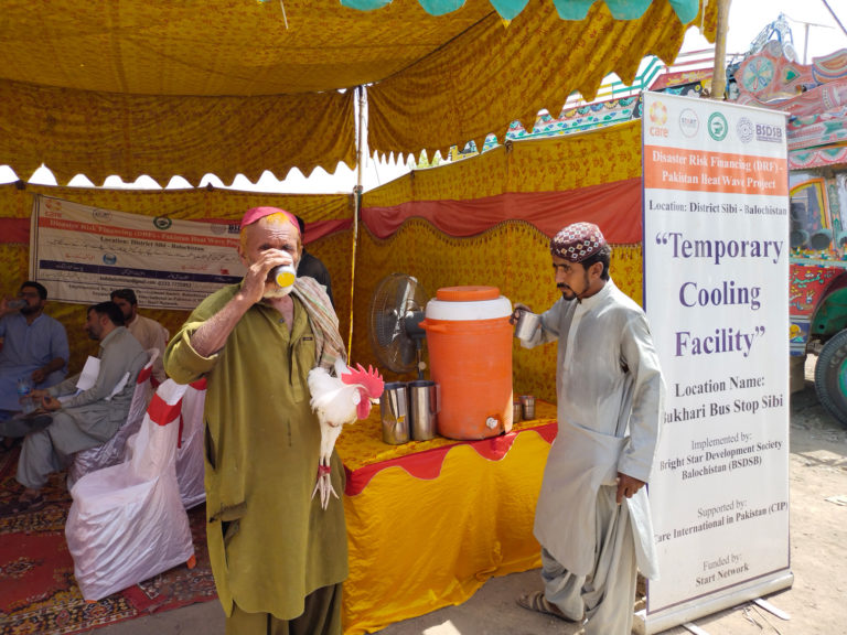 Temporary cooling facility at Allah Abad-Road bus stop Sibi, provided by local NGO Bright Star in response to the June 2021 heatwave