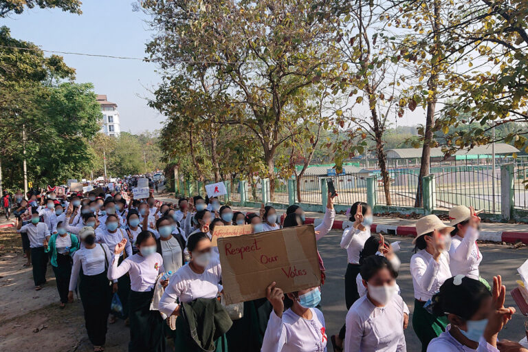 Teachers protest against military coup (9 Feb 2021, Hpa-An, Kayin State, Myanmar)